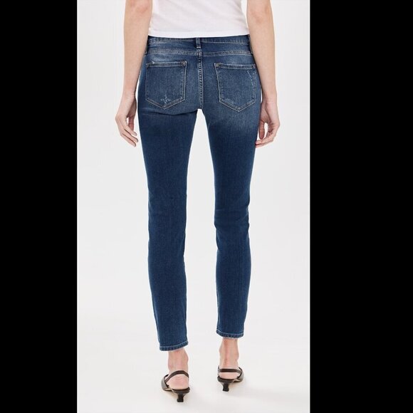 FRAME DENIM ‘Le Garçon’ Boyfriend West End Distressed Cropped Blue Jeans Size 26 - Picture 4 of 7